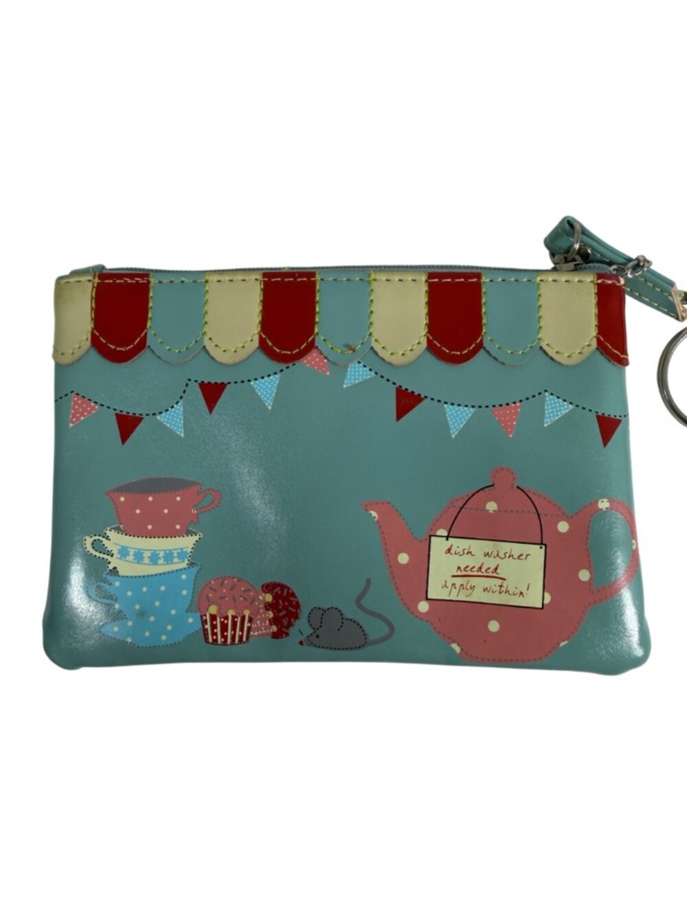 Vendula London Tea Rooms Design Wallet w/ Keychain Faux Leather Multi-Color - Picture 3 of 7